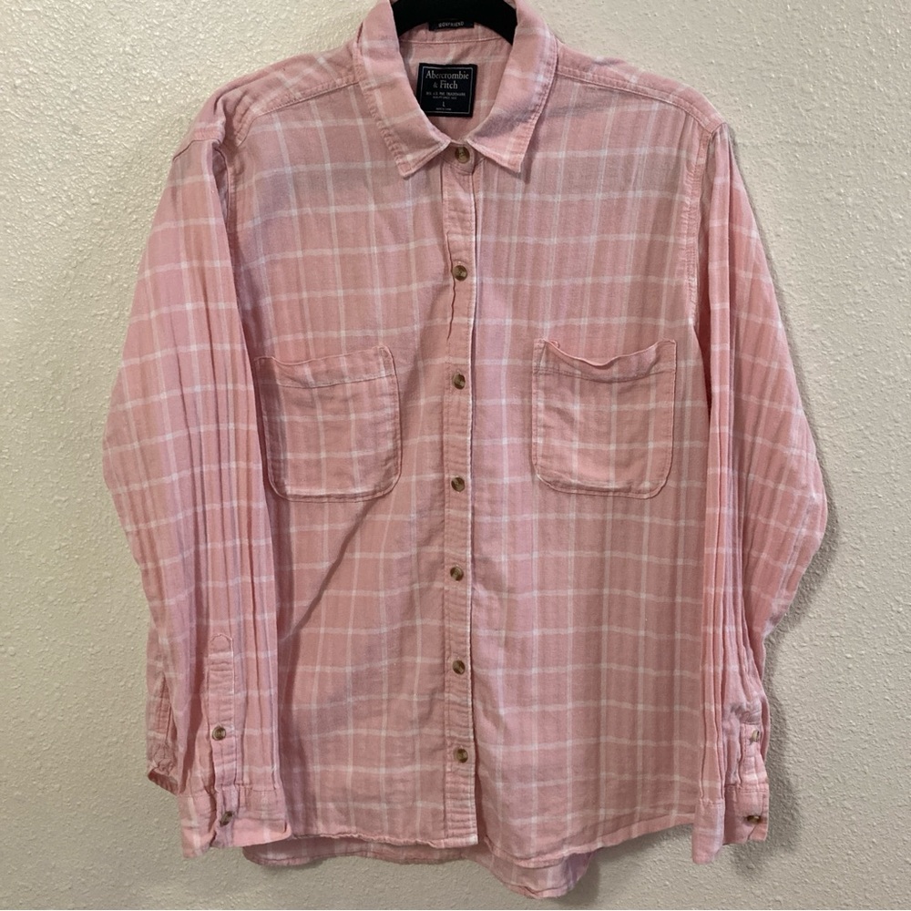 Pink Plaid Button-Up Shirt